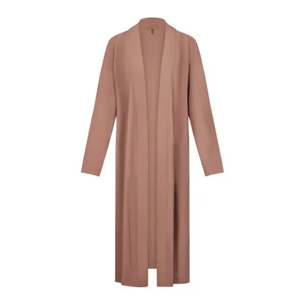 Skims - Cotton Umber Long Sleeve Poplin Tie Front Sleep Robe Size Medium